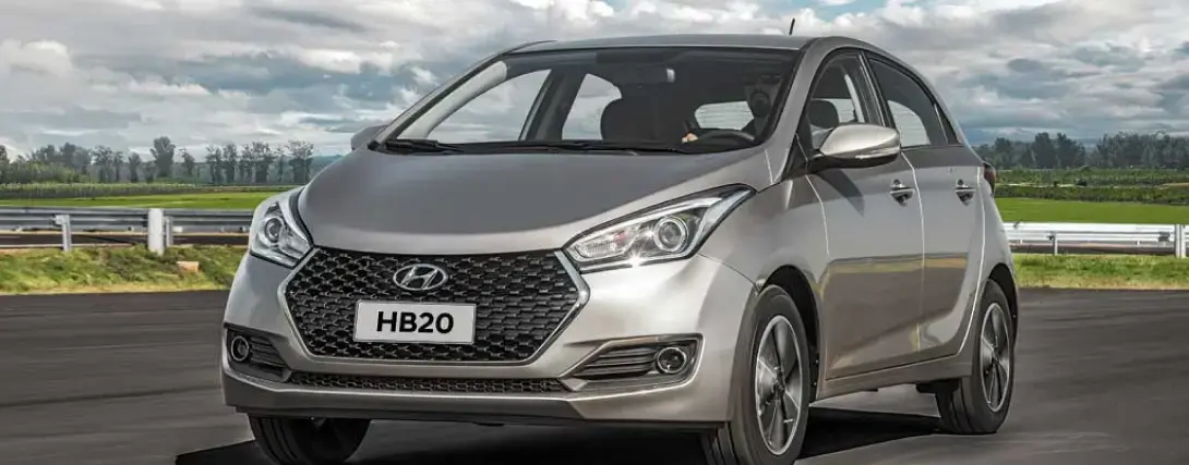 Modelo HB20 em destaque, disponível para aluguel de carros na Kovi