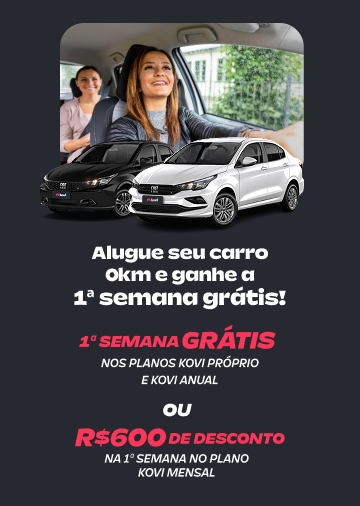 Alugue seu carro 0km e ganhe a 1ª semana grátis